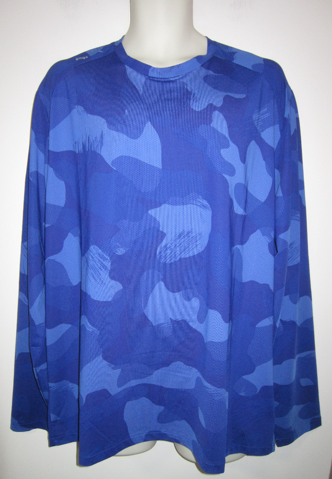 RLX RALPH LAUREN Performance Tee T-Shirt Long Sleeve Camo Blue Sz XL $138