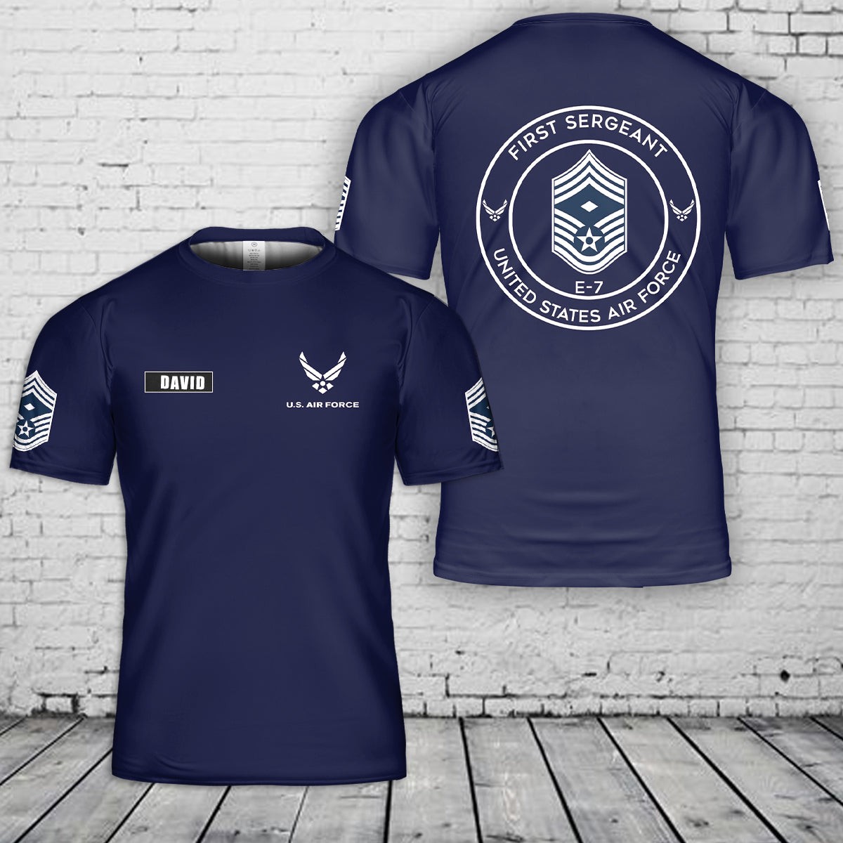 Custom Name & Rank US Air Force AOP Shirt 3D Shirt Fullsize S-5XL