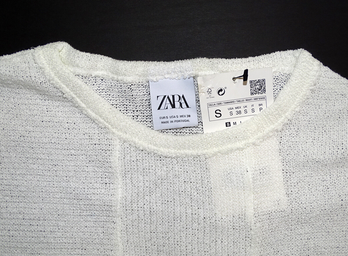 ZARA 3/4 Mid Sleeve GAUZE KNIT Fabric LIGHTWEIGHT SWEATER Sweatshirt Shirt / S