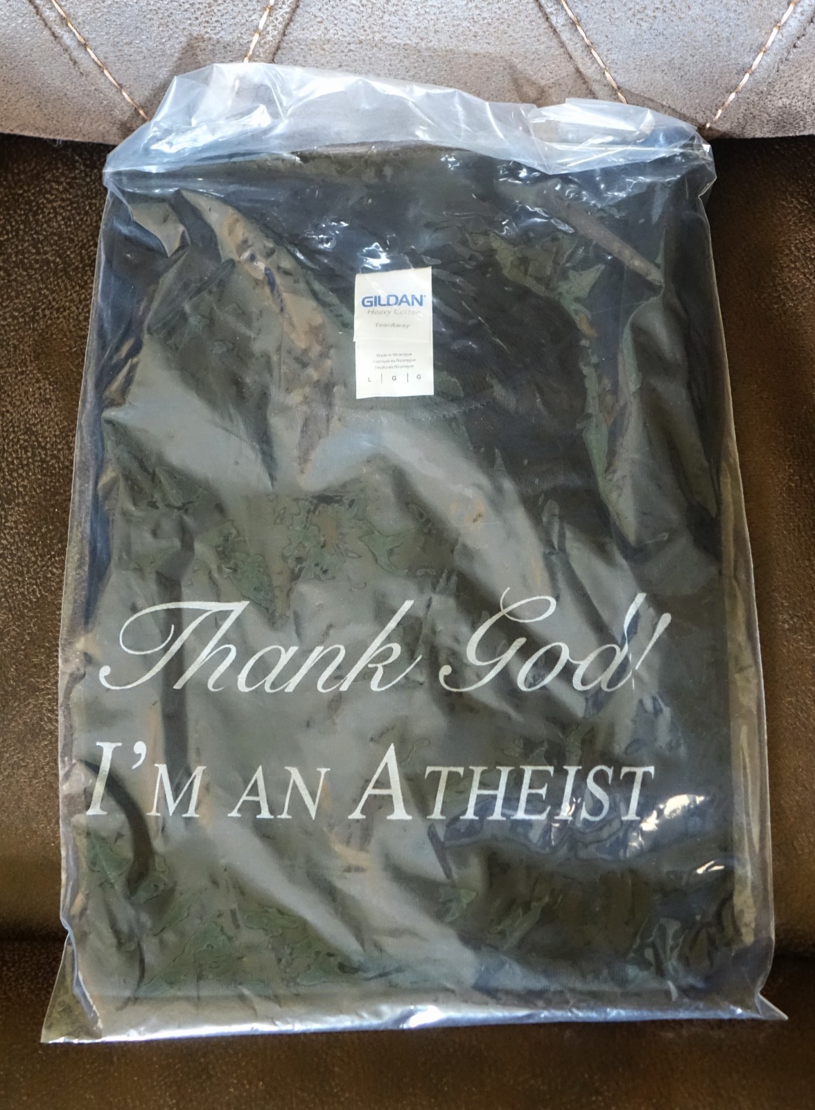 BRAND NEW in Plastic- *Thank God I’m an Atheist* T-Shirt Size Large