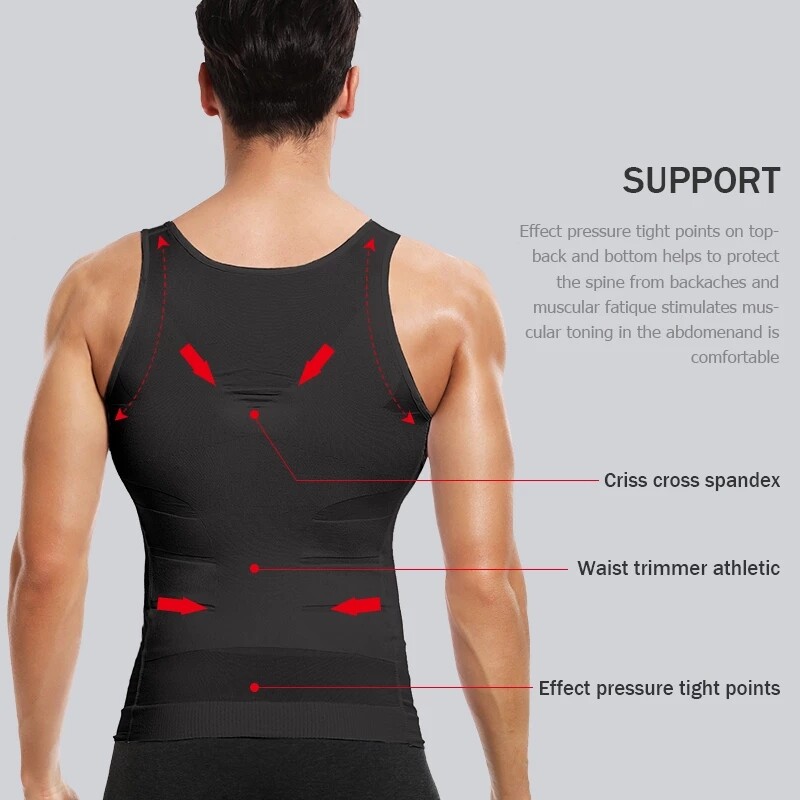 3 Packs Body Shaper Slimming Abdomen Vest Compression Shirt Tank Tops Shapewear