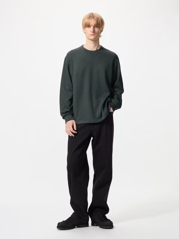 UNIQLO UNISEX Soft Knitted Fleece T-Shirt Soft Smooth Knit-like Texture NEW