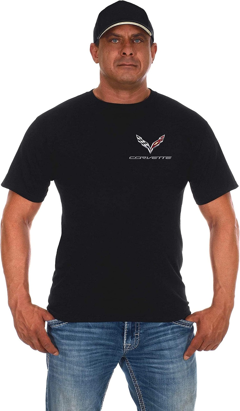 JH Design Mens Corvette T-Shirt C7 C6 C5 C4 C3 C2 C1 Collage Black Shirt