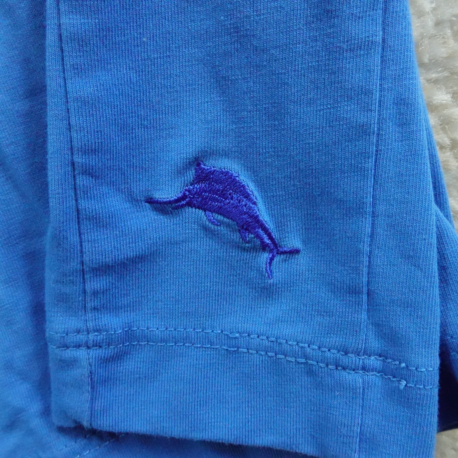 Tommy Bahama Shirt Mens Medium Blue Island Zone UPF50 Pima Cotton Blend