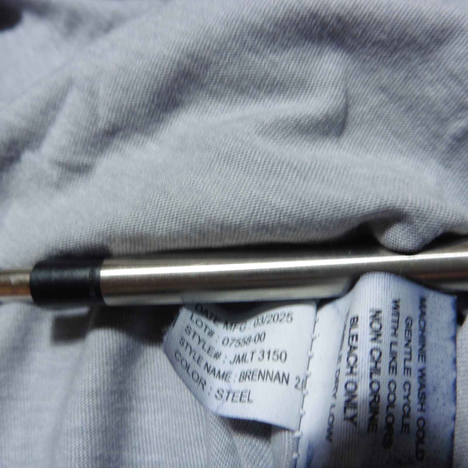 Johnnie-O Men’s Large Brennan Crewneck T-Shirt Steel Gray LS NWT