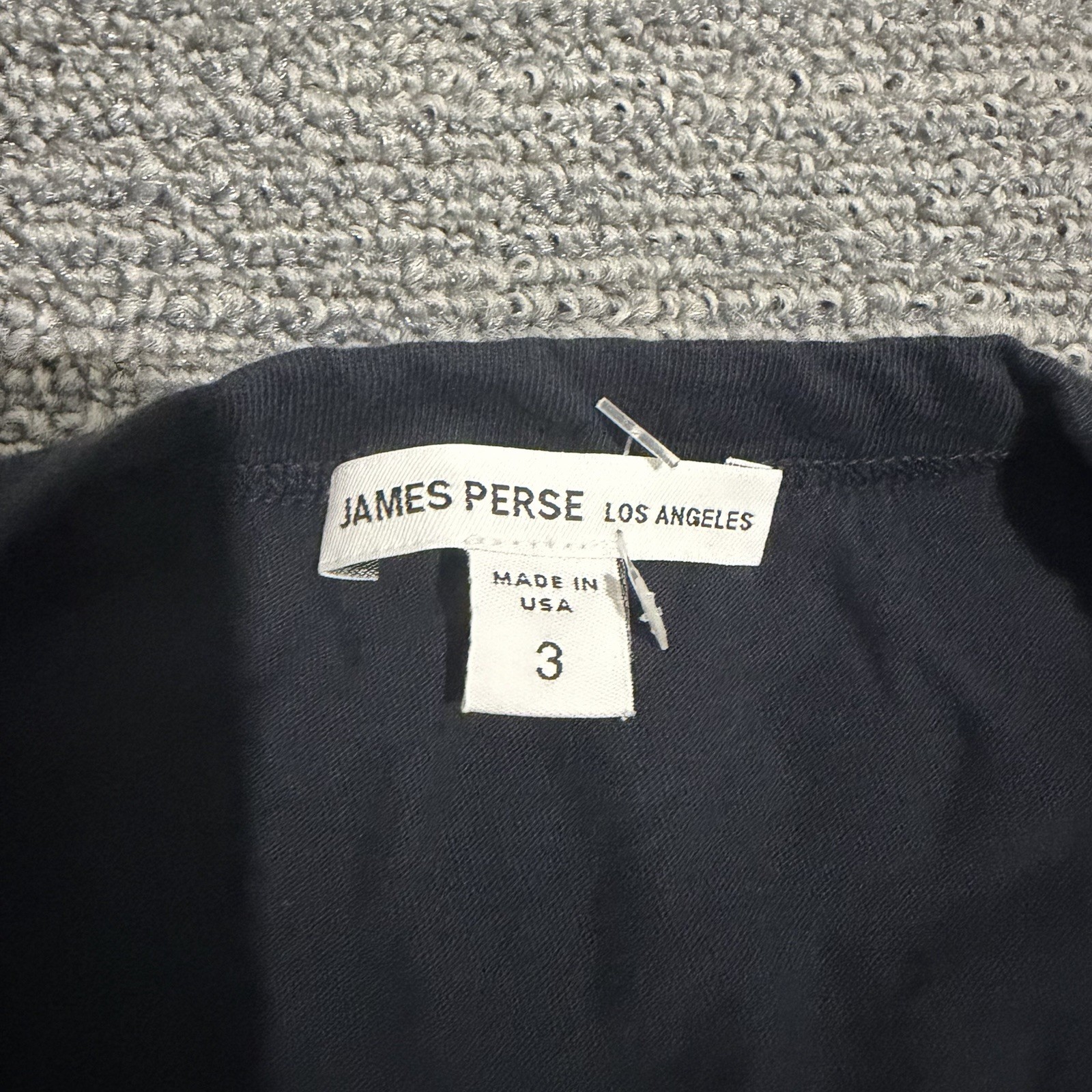 Standard James Perse Shirt Mens 3 Large Blue Cotton Long Sleeve Crew USA Made