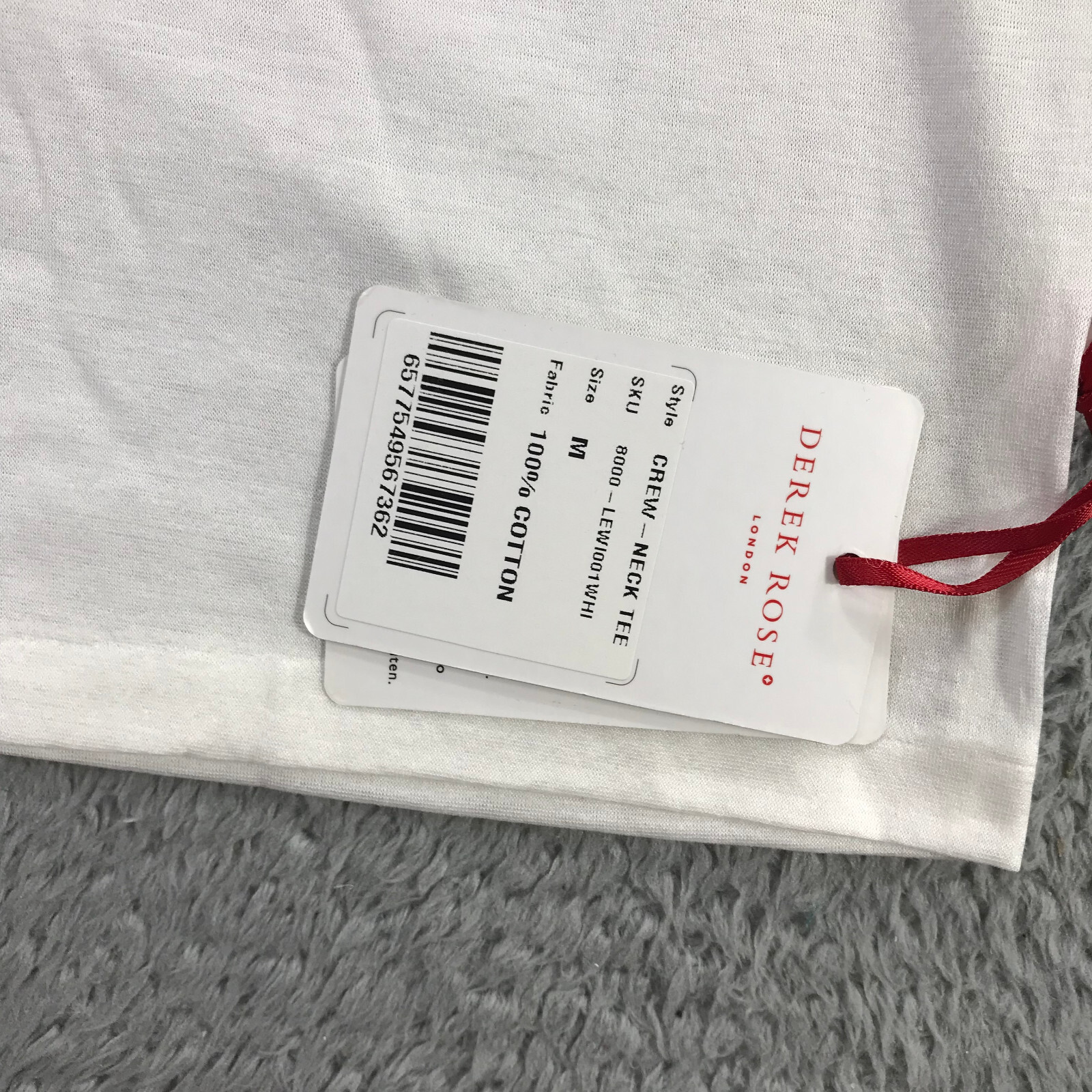 Derek Rose Shirt Mens Medium Cotton Stretch T Shirt White PJ Top $115 a34