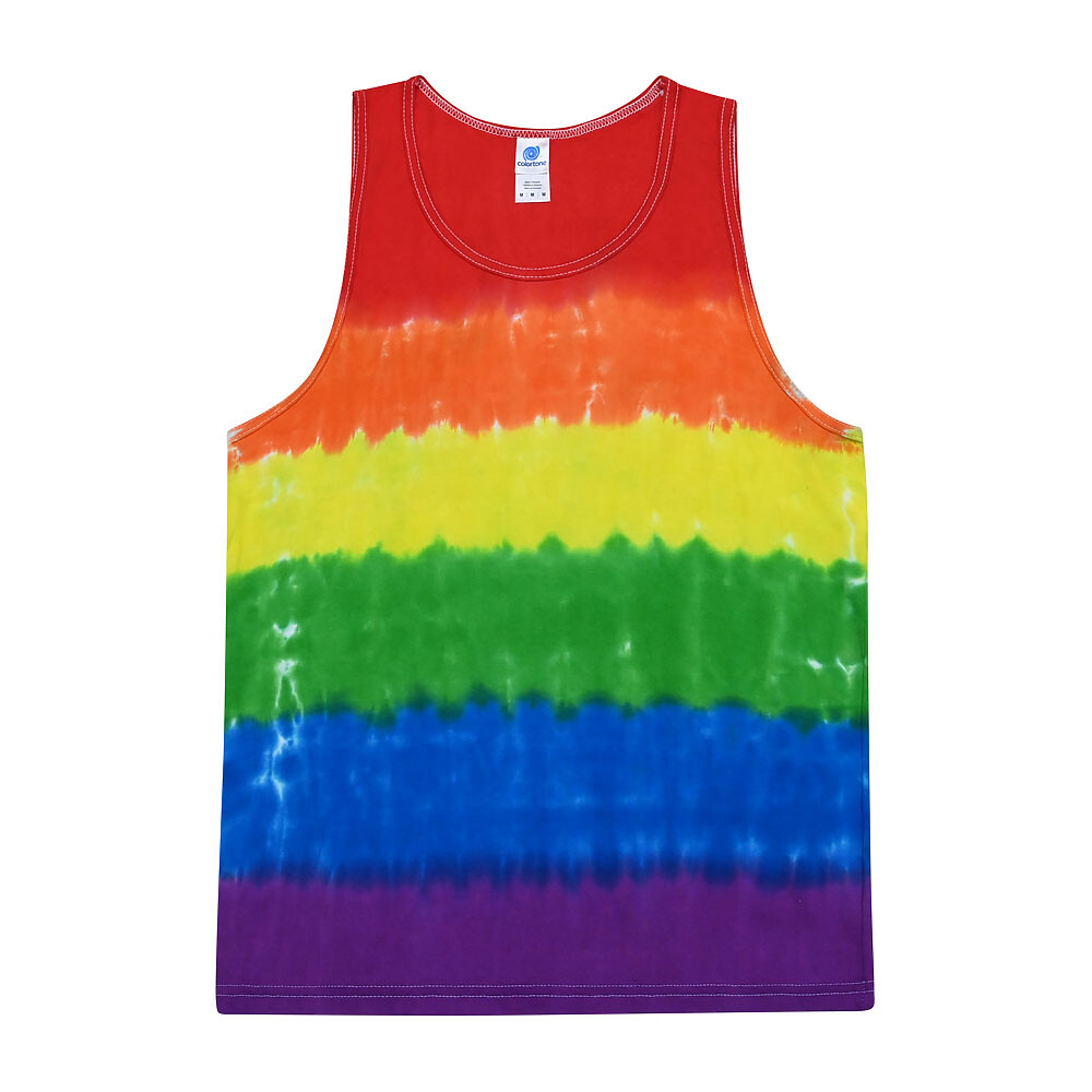 Multi-Color Tie Dye Tank Tops Sleeveless T-Shirts Adult XXL, 100% Cotton