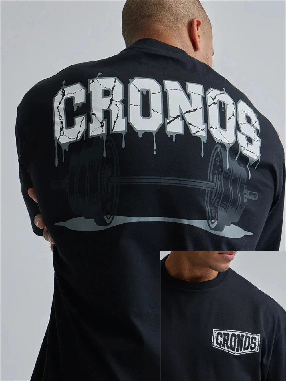 Men’s Oversized Cotton Gym Training Sportswear Tshirt Fitness Bodybuilding