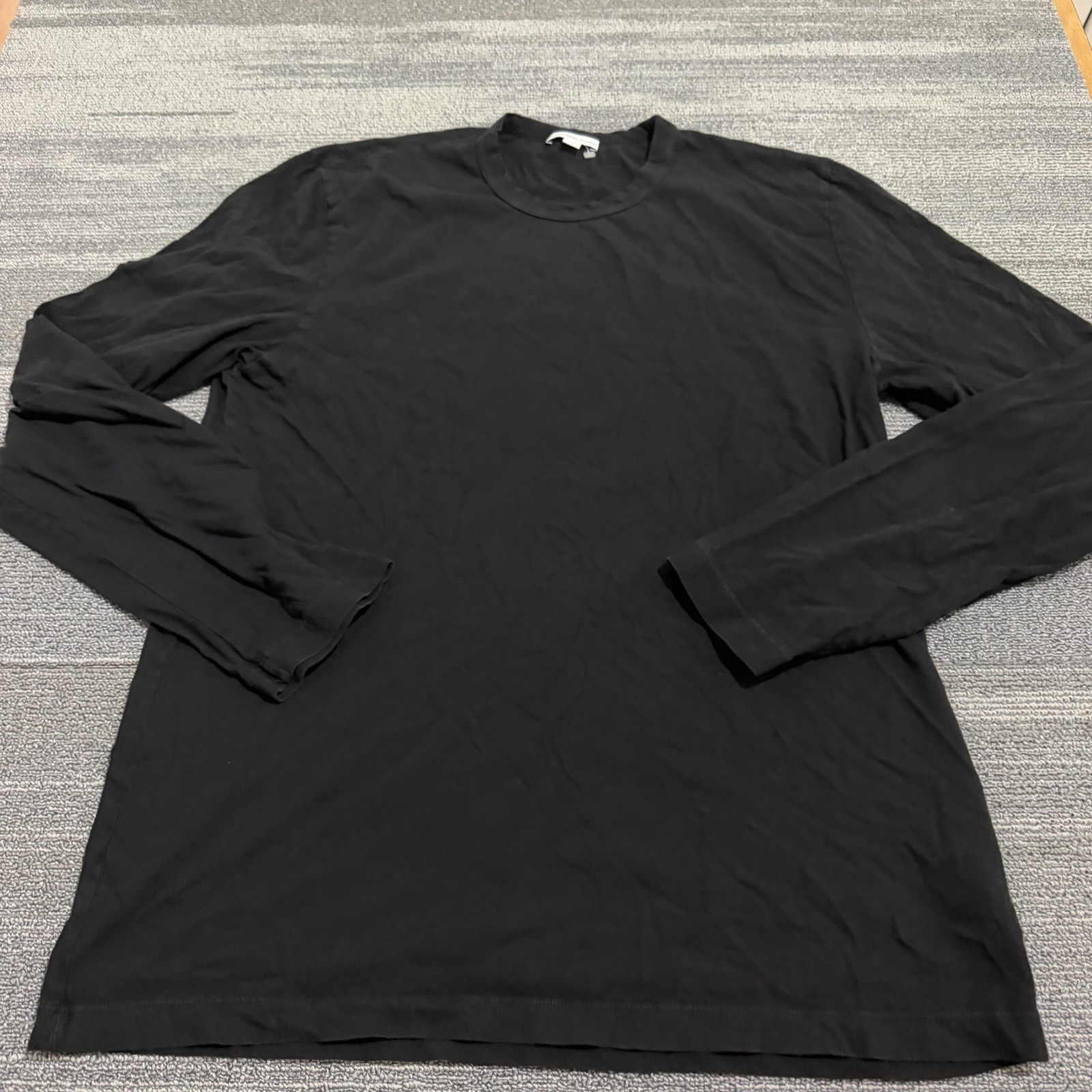 Standard James Perse Shirt Mens 3 Large Black Cotton Long Sleeve Crew USA Made