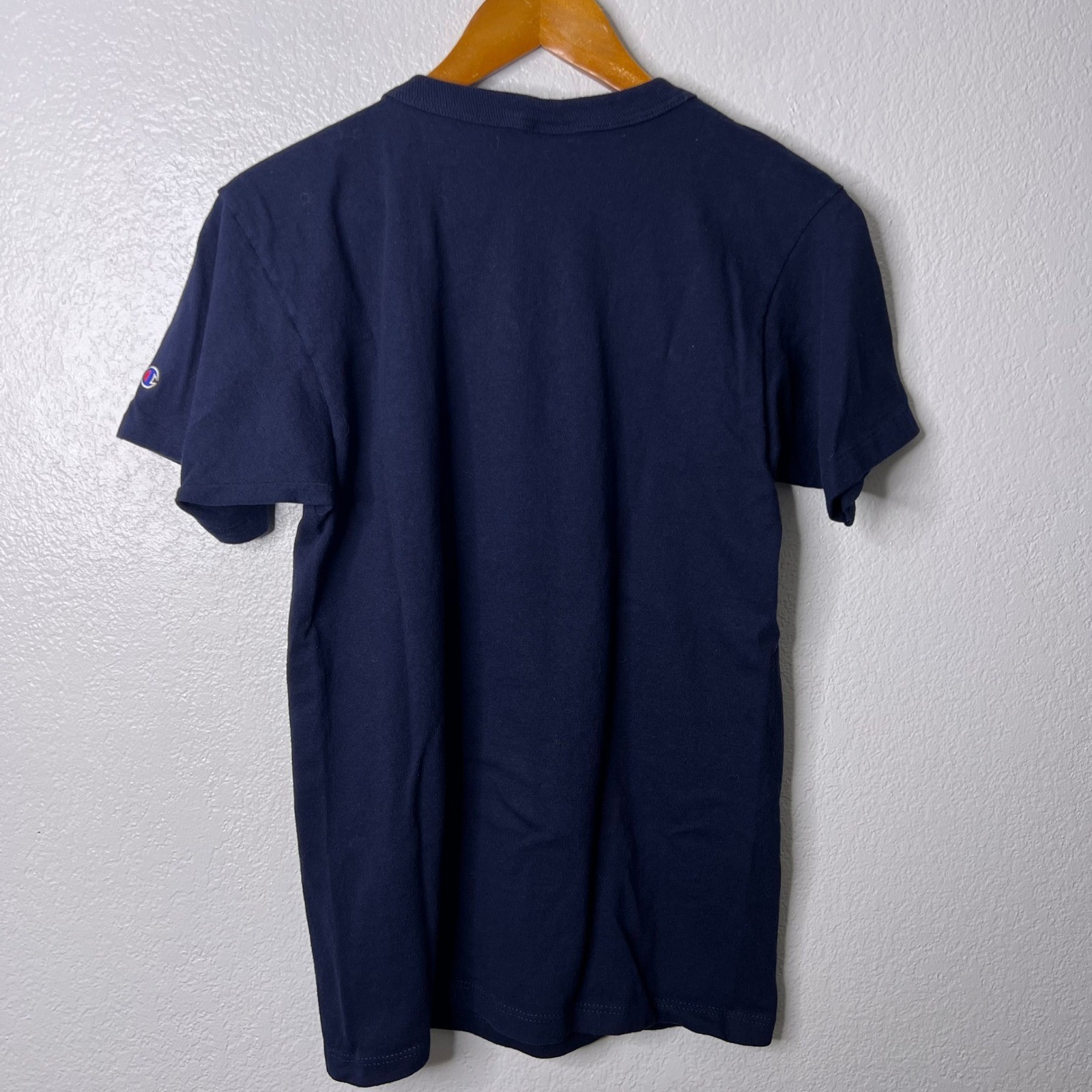 Vintage Champion FCA Cross Training Shirt Men Medium Blue USA Made Single Stitch