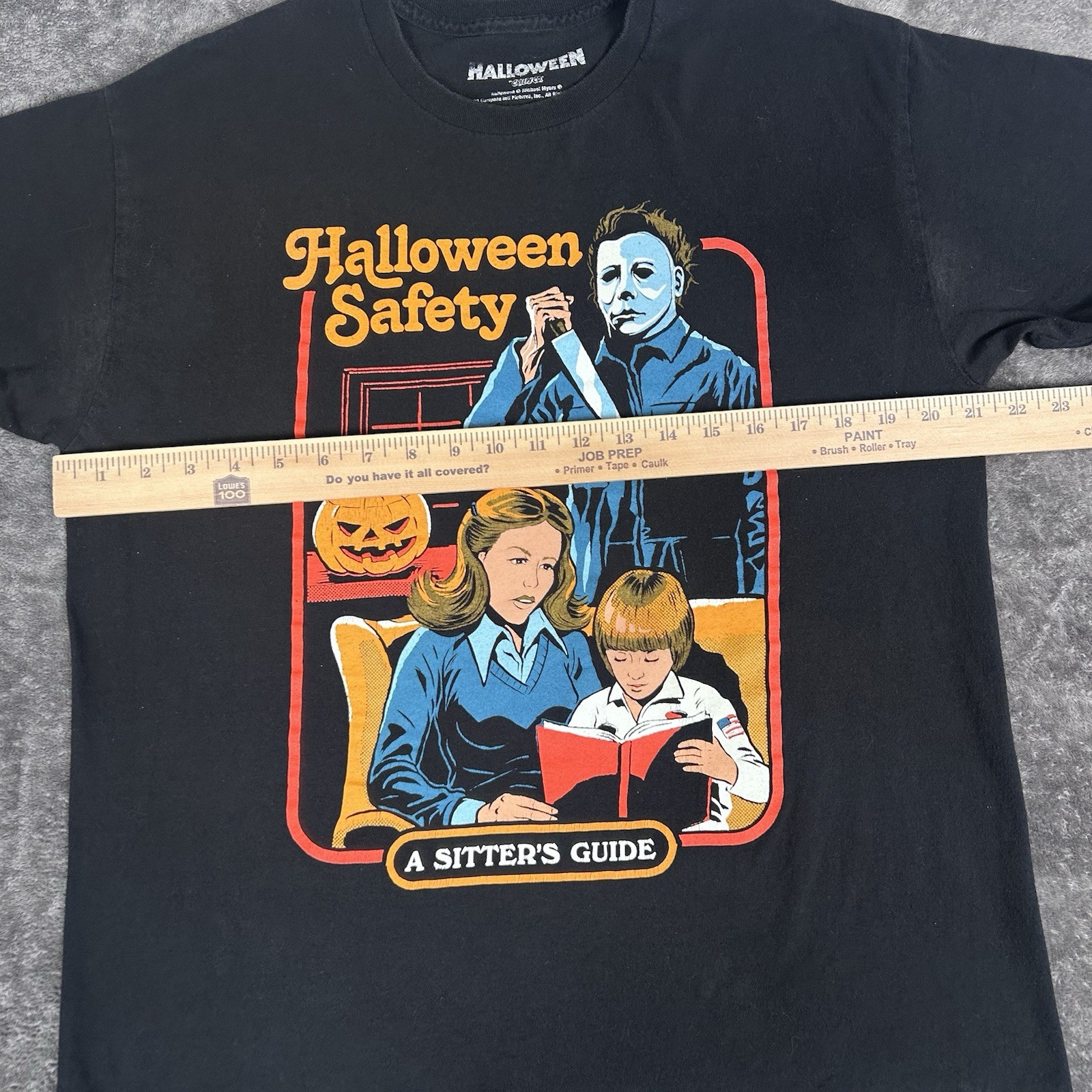 Halloween Safety A Sitter’s Guide Michael Myers T-Shirt Large Black