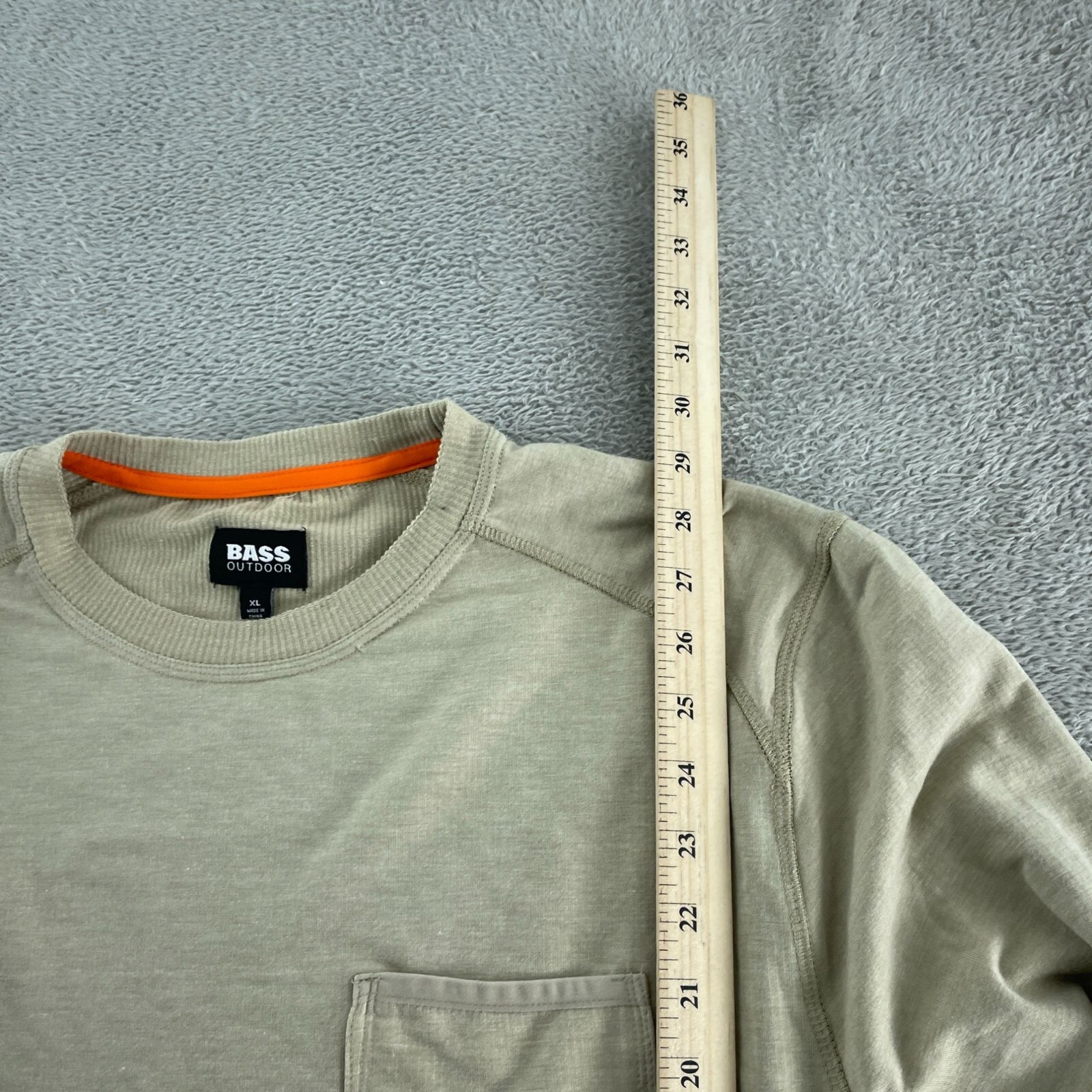Bass Outdoor LS Utili-Tee Long Sleeve Shirt XL Tan NWT 1732