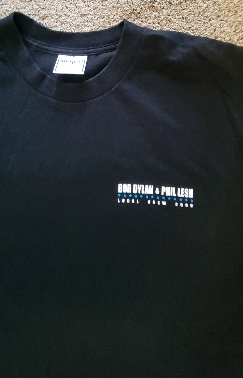 Vintage Bob Dylan & Phil Lesh Concert Crew T-Shirt Size XL 100% Cotton Nvr Worn