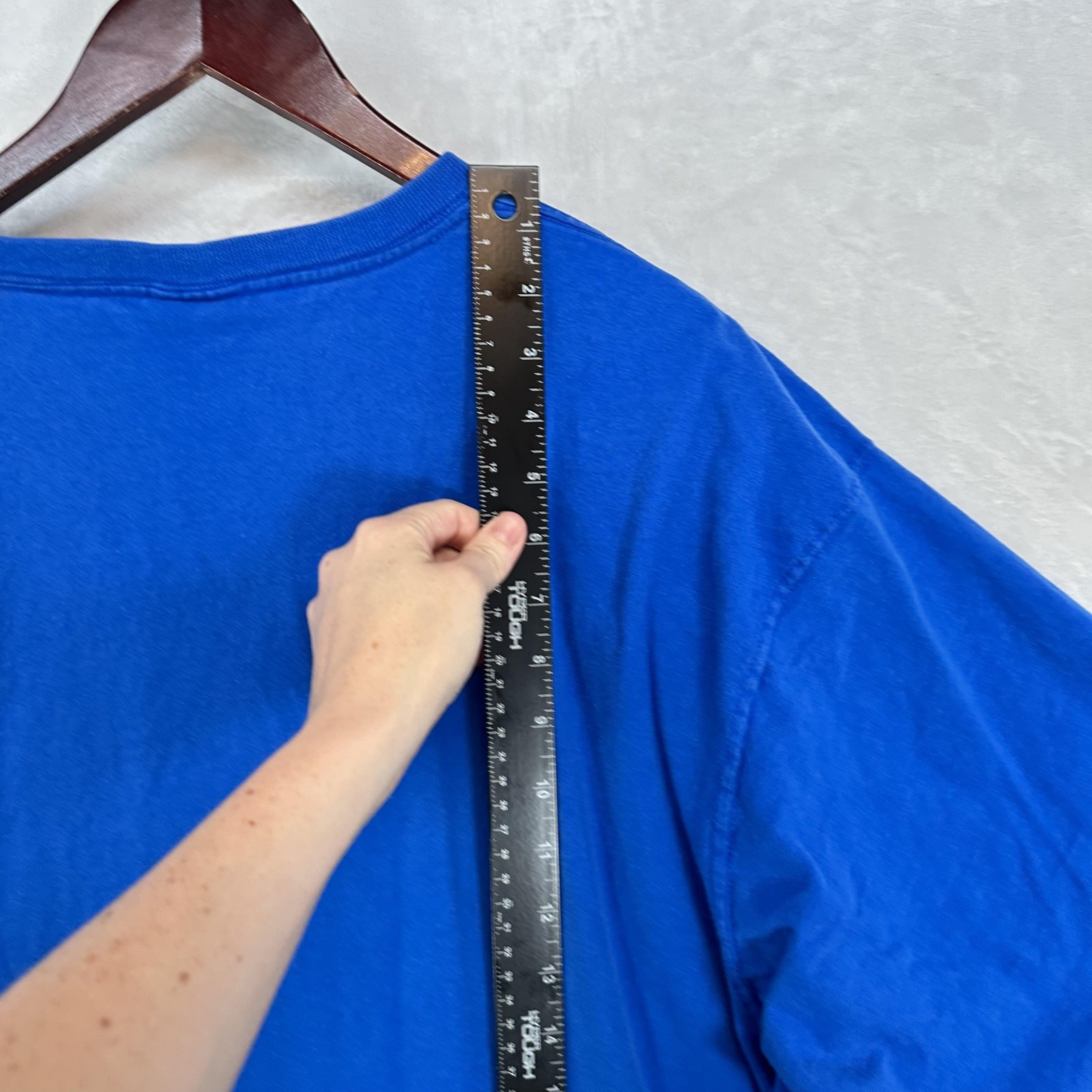 Vintage Pluma Shirt Mens XL Blue Heavyweight Cotton Crewneck Solid Blank Tee 90s