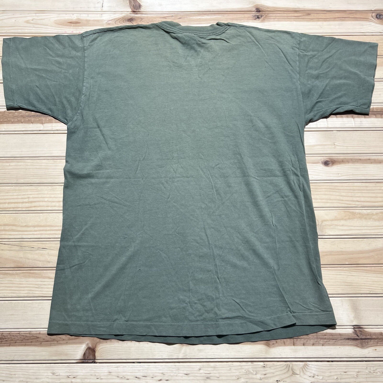 Vintage 90s “ Many Point ” Scout Camp Faded Green Single Stitch Shirt Size XL