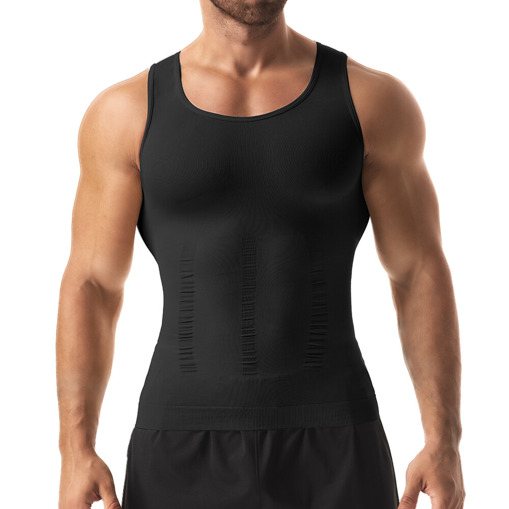 Men Slimming Body Shaper Compression Shirt Tummy Control Vest Fitness Tank Tops
