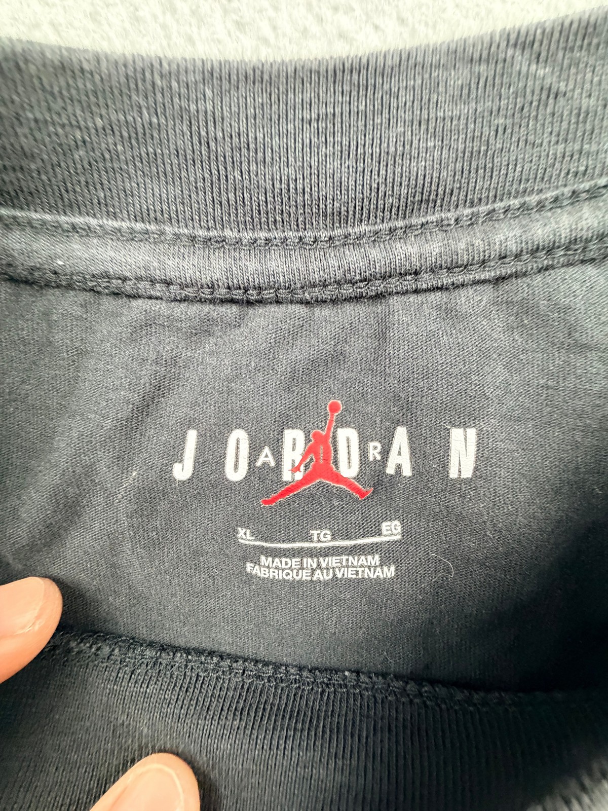 Jordan Mens T-Shirt Graphic Tee XL Black Air Jordan Has Landed AJ1 Sneaker