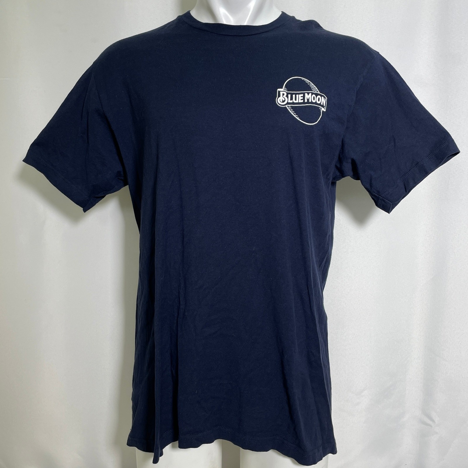Blue Moon Beer Denver Colorado Tee Luv Navy Blue T-Shirt Men’s LARGE