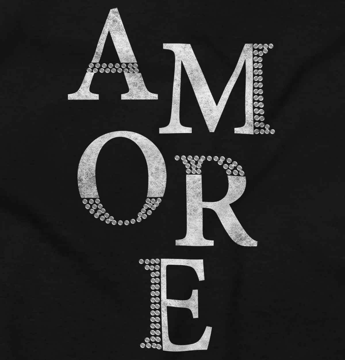 Amore Love Couple French Designer Graphic Womens Ladies Short Sleeve T Shirt