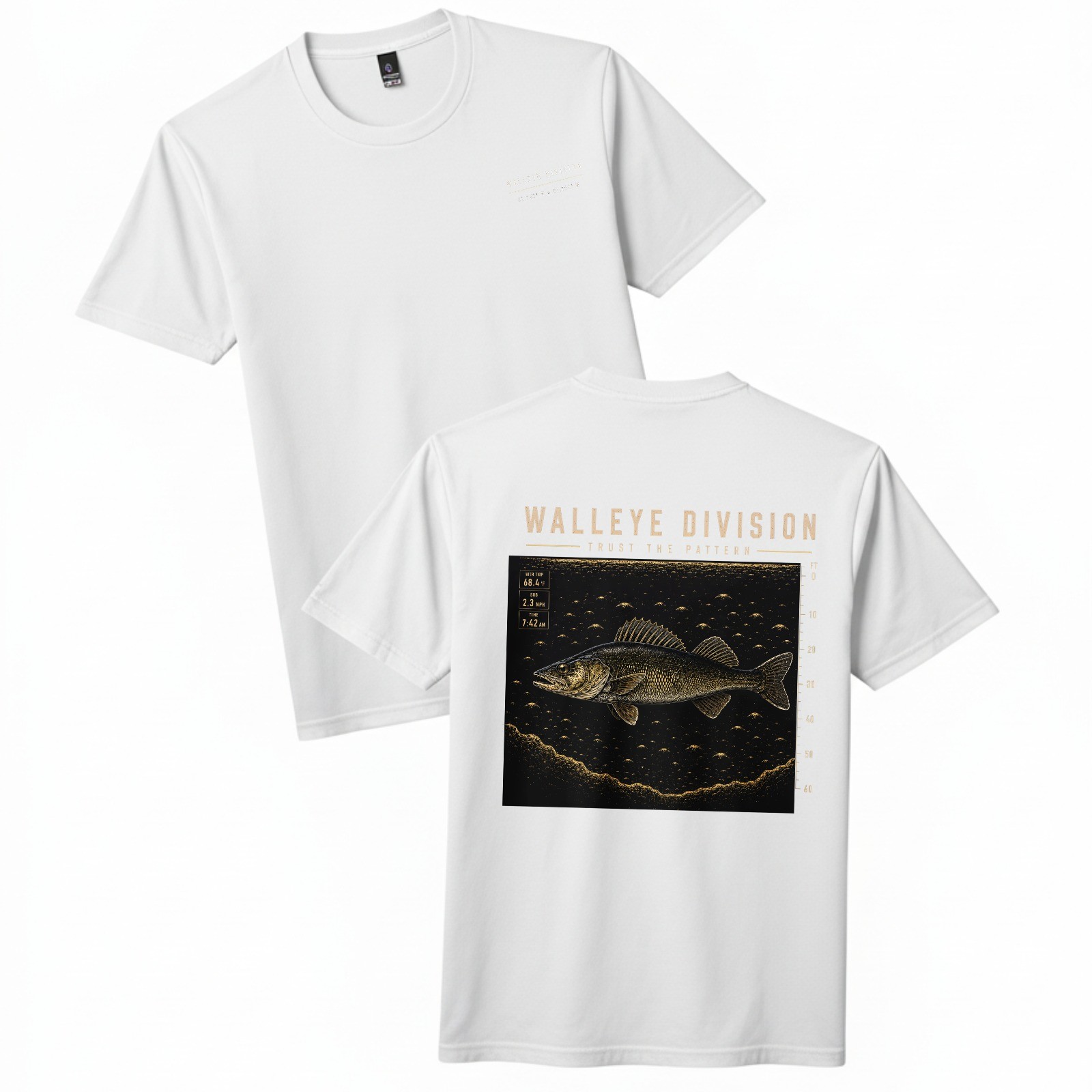 Walleye Division Fishing T-Shirt “Trust The Pattern” Sonar Angler Tee