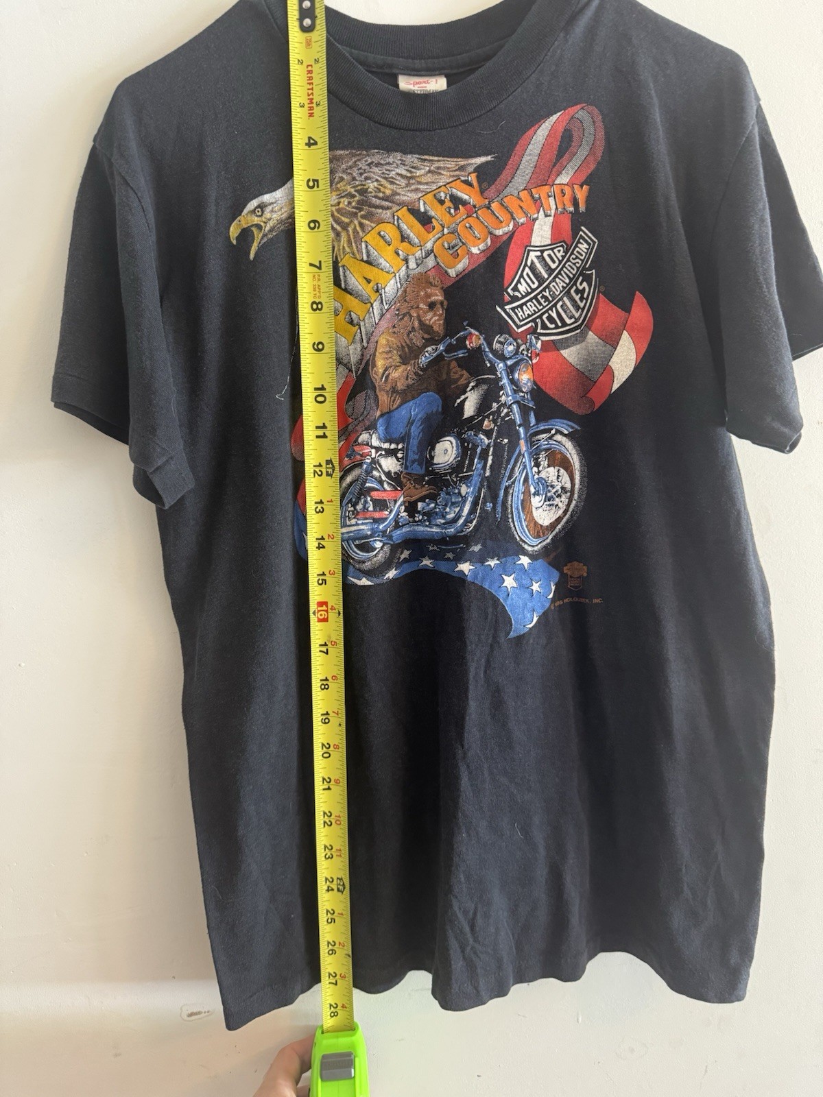 Vintage Harley Davidson Distressed T Shirt 1985 Holoubek Large St.Cloud MN