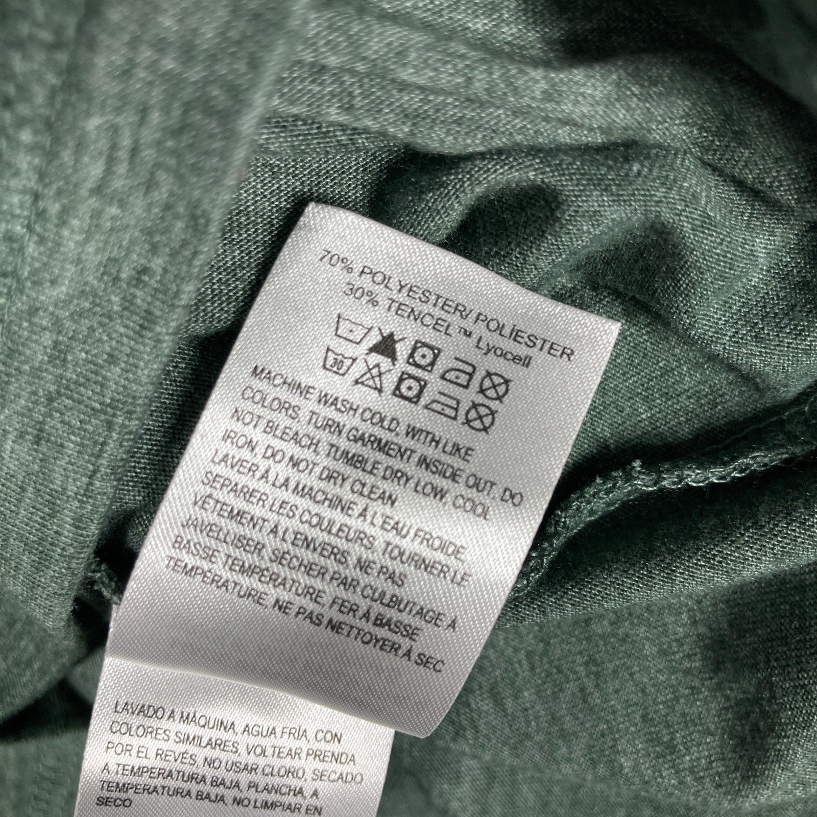 Lucky Brand Henley Shirt Mens Medium Green Long Sleeve Tencel Blend Heathered