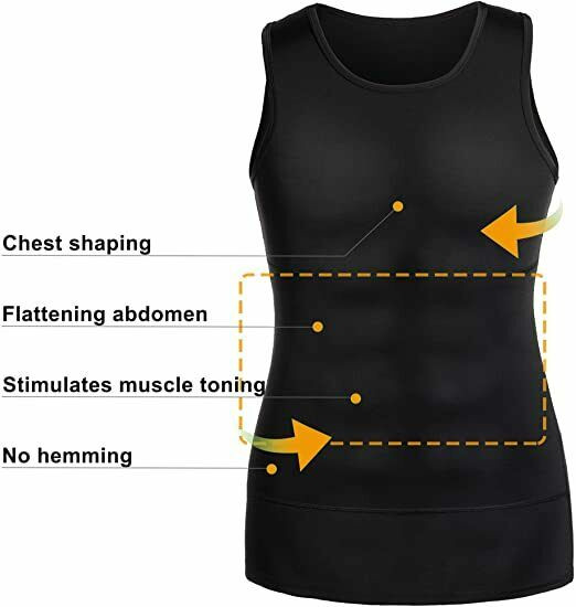 Men Compression Shirt Shapewear Slimming Body Shaper Vest Undershirt Tank Top US