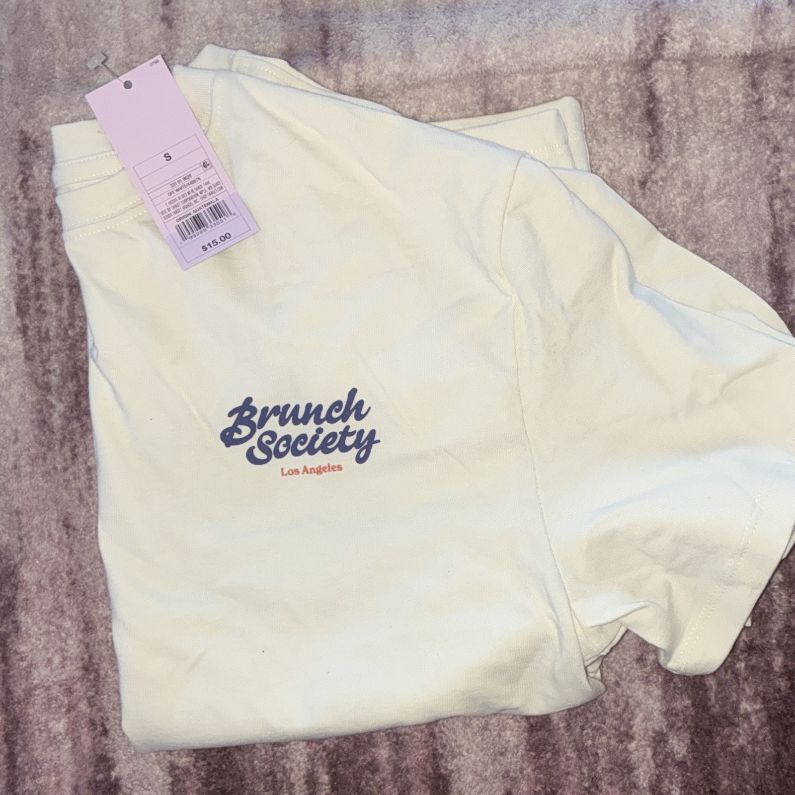 Brunch Society Men’s Graphic Logo T-Shirt Off White S Crew Neck Short Sleeve