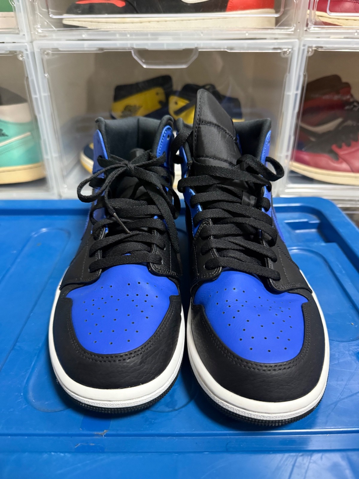 Nike Air Jordan 1 Mid Hyper Royal Black White 554724-077 Men’s Size US 10 EU 44