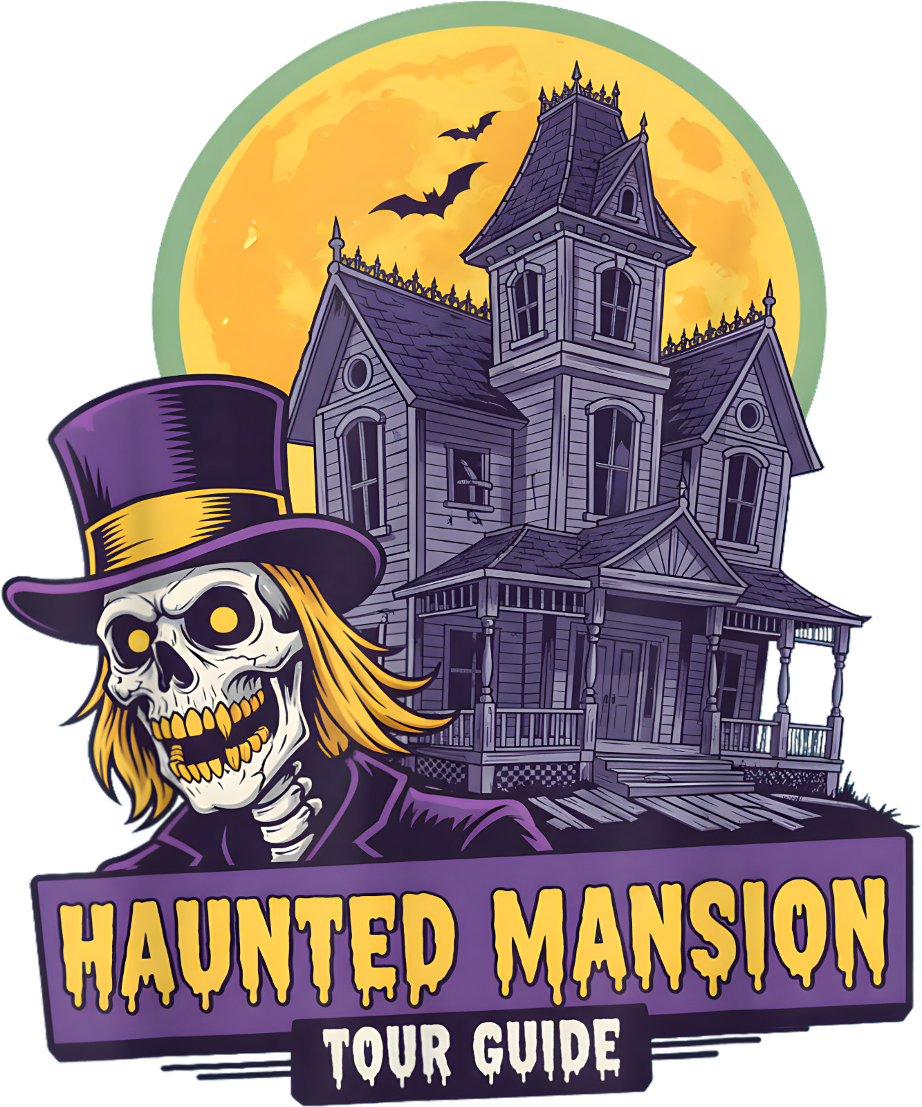 Unisex Haunted House Tour Guide Halloween Carnival Costume Graphic T Shirt Gift