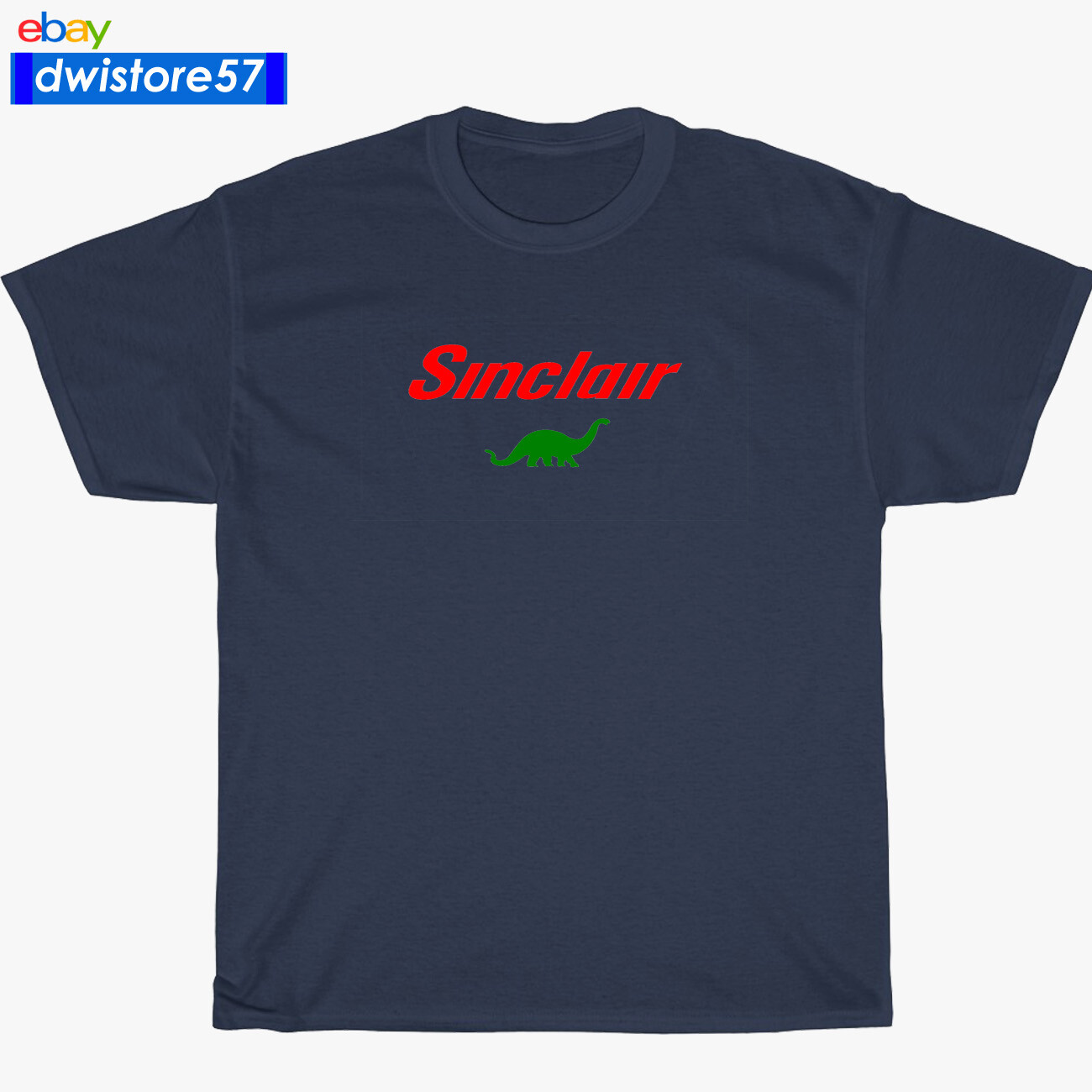 New Shirt Sinclair Dino Gasoline Logo Black/Navy/White/Sport Grey T-Shirt S-5XL