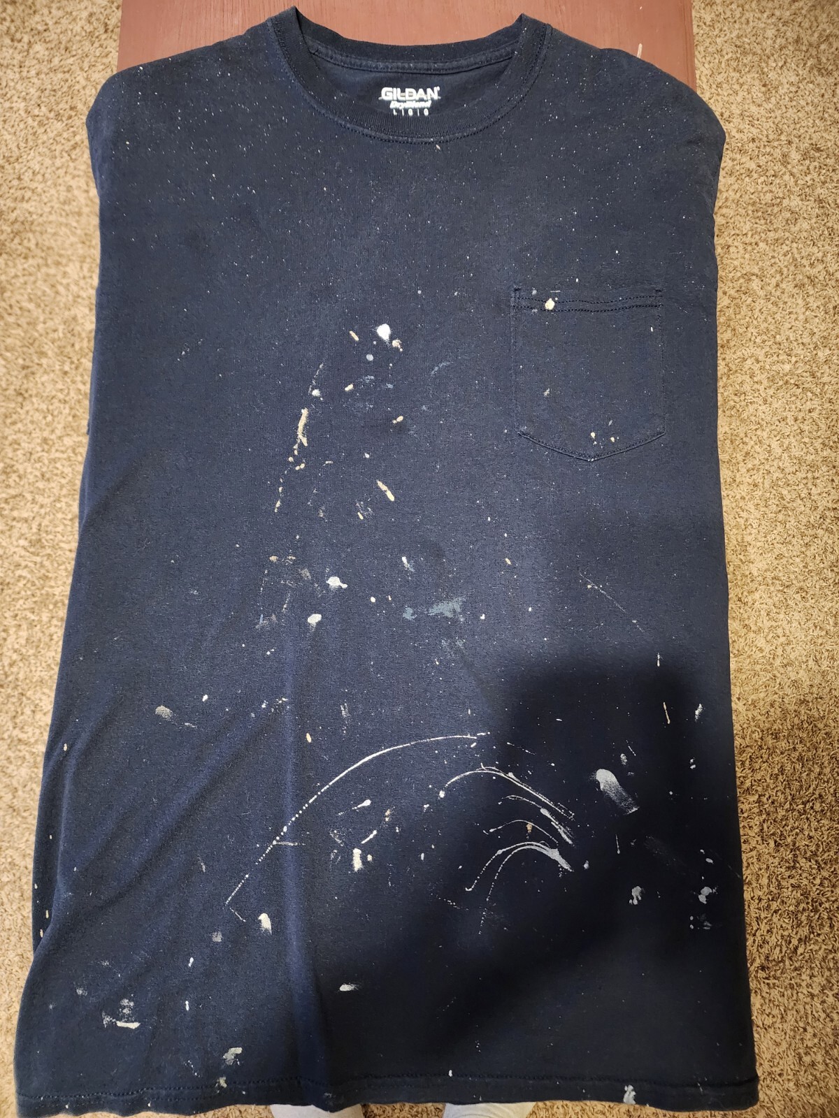 Glidden Paint Splatter Dryblend Workwear Thrashed T-Shirt, Mens LARGE