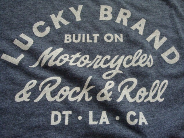 NWT Men Lucky Brand Gray Short Sleeve Crew Neck T-Shirt Motorcycle Graphic XL