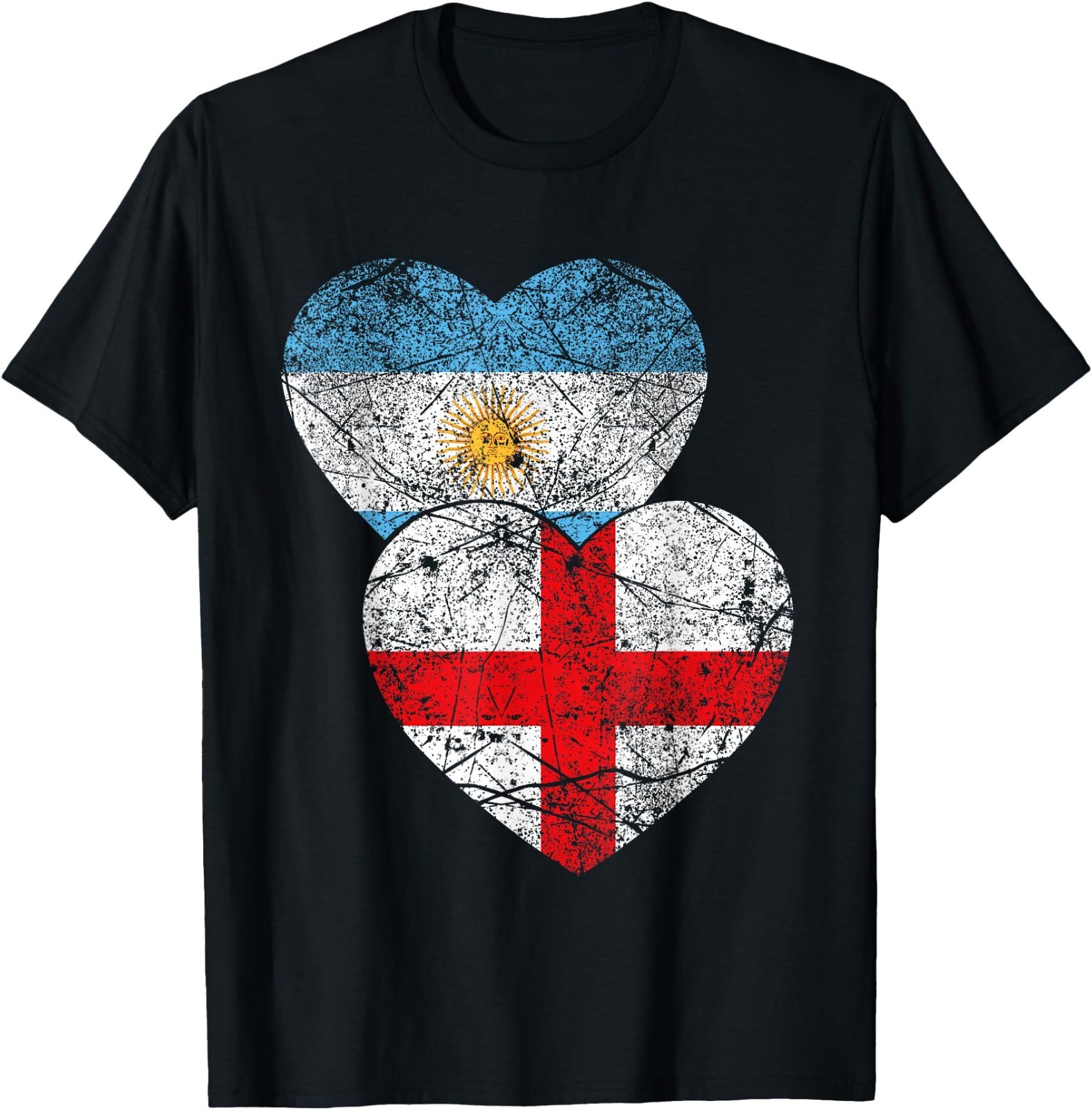 Half England Half Argentine Flags English Argentina Fans T-Shirt