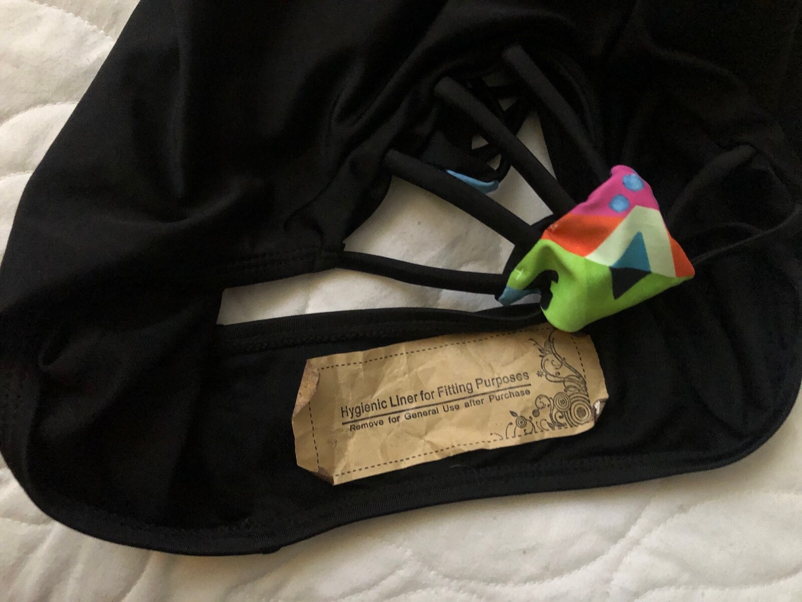 Poo Chai Black/Multi Color One Piece Swimsuit Size M