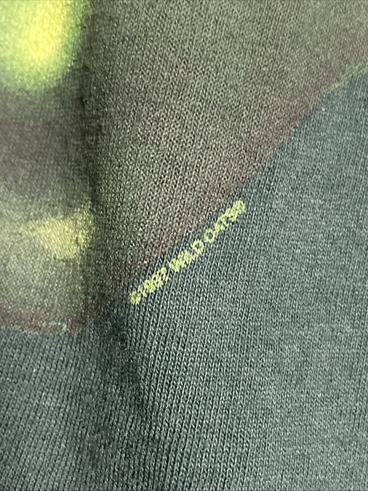 Vintage 90s Wild Oats 1997 Green ALIEN FACE T Shirt Single Stitch USA Made