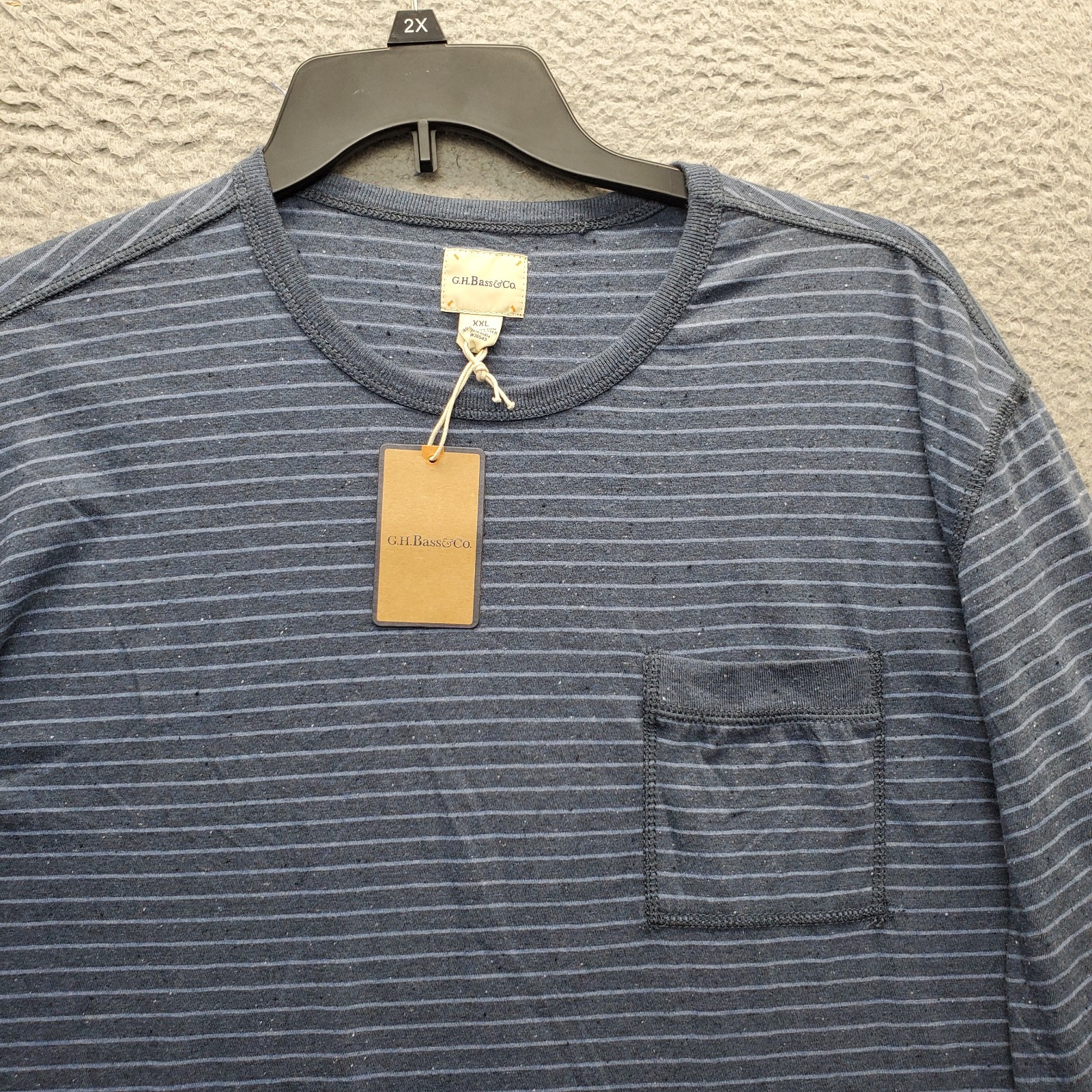 G.H. Bass & Co. Pocket Shirt Mens XXL Multi Striped Long Sleeve Pullover Tee