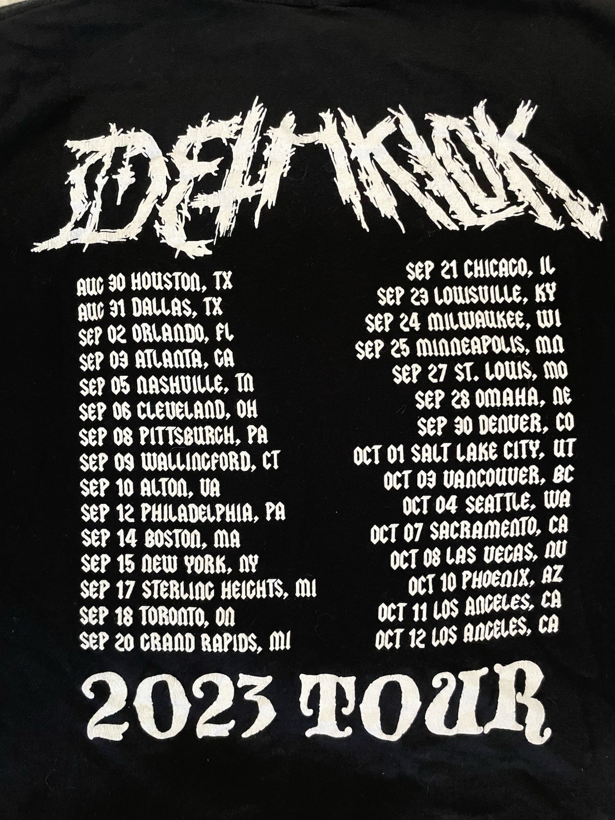 Dethklok Metalocalypse Adult Swim 2023 Tour Large Black Long Sleeve Shirt