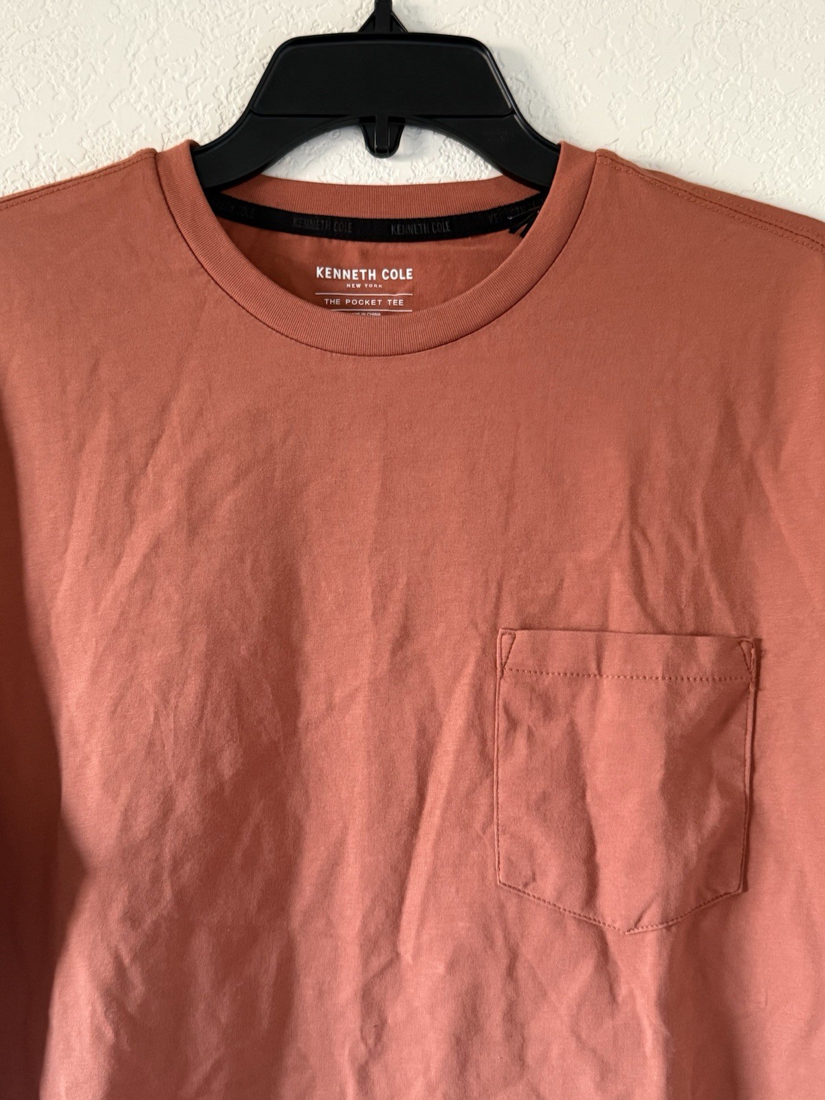Kenneth Cole Small Rust Tech Pocket T-Shirt Super Soft Flex UPF 50+