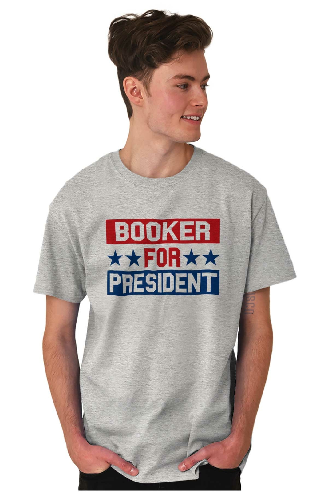 Cory Booker For President Political Voting Adult Short Sleeve Crewneck Tee
