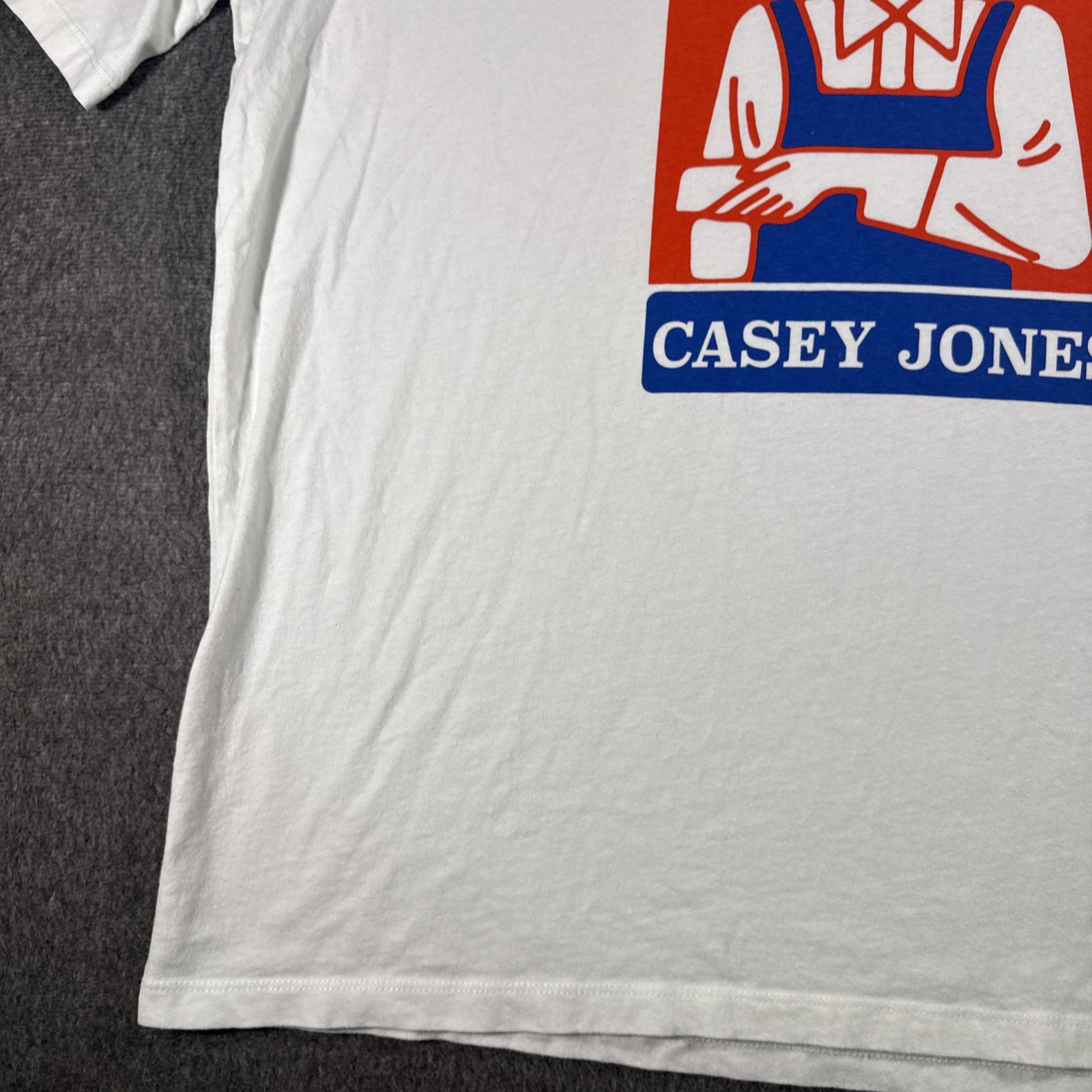 Wrangler – Casey Jones White Graphic Print Tee T-Shirt Large Train Locomotive