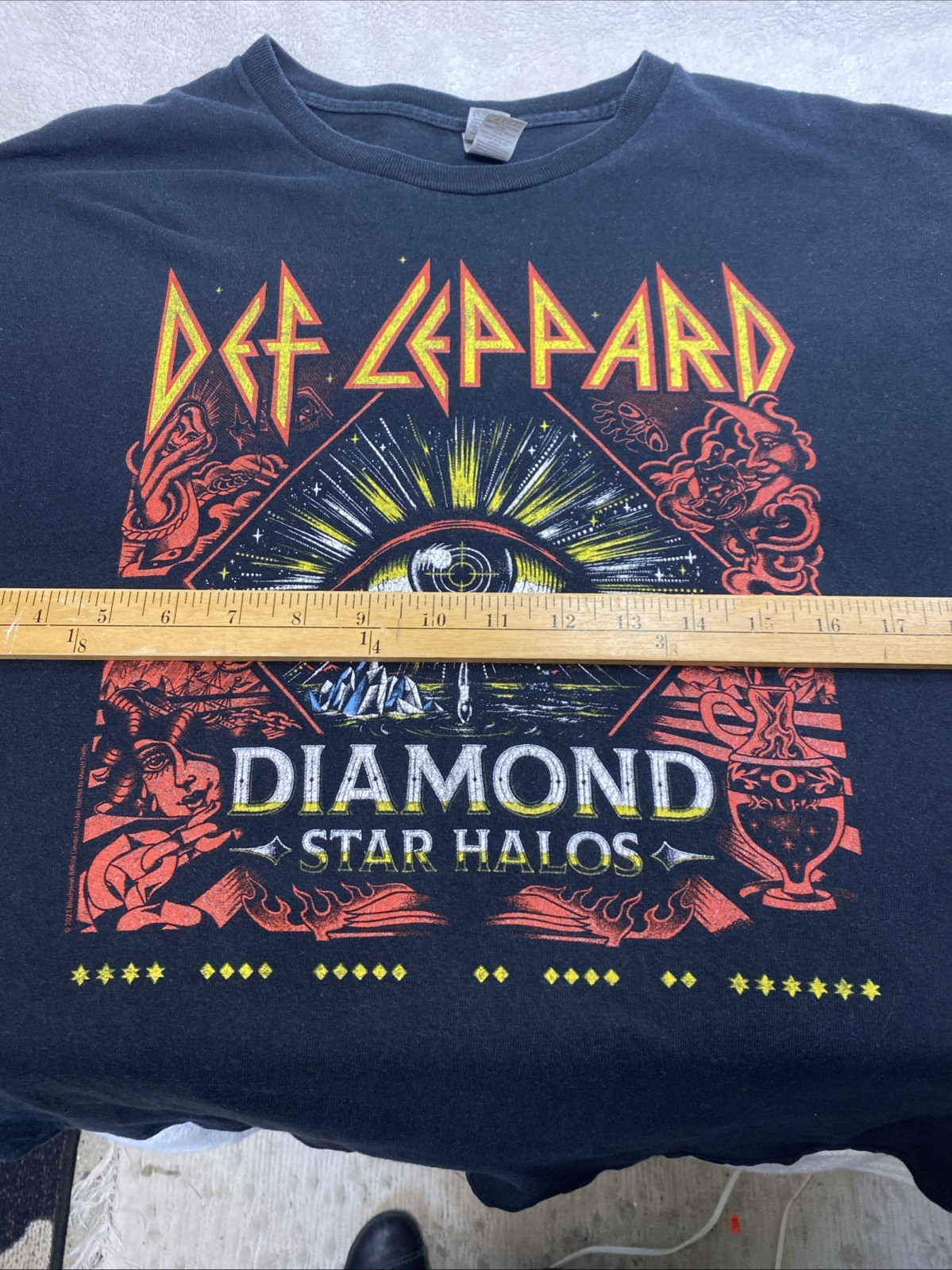 Def Leopard Diamond Star Halos T Shirt Stadium Tour 2022 Graphic Print 2 sided L