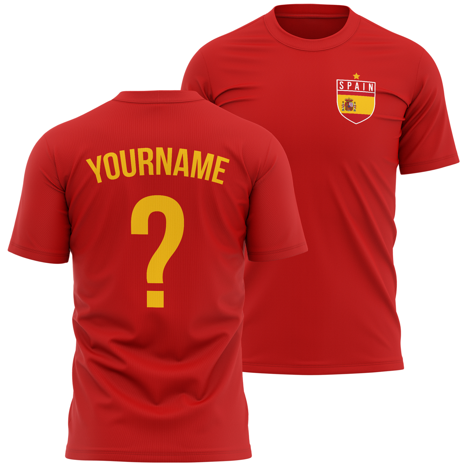Mens Personalised Spain Badge T Shirt shirt Football Him Footie Supporter Spa…