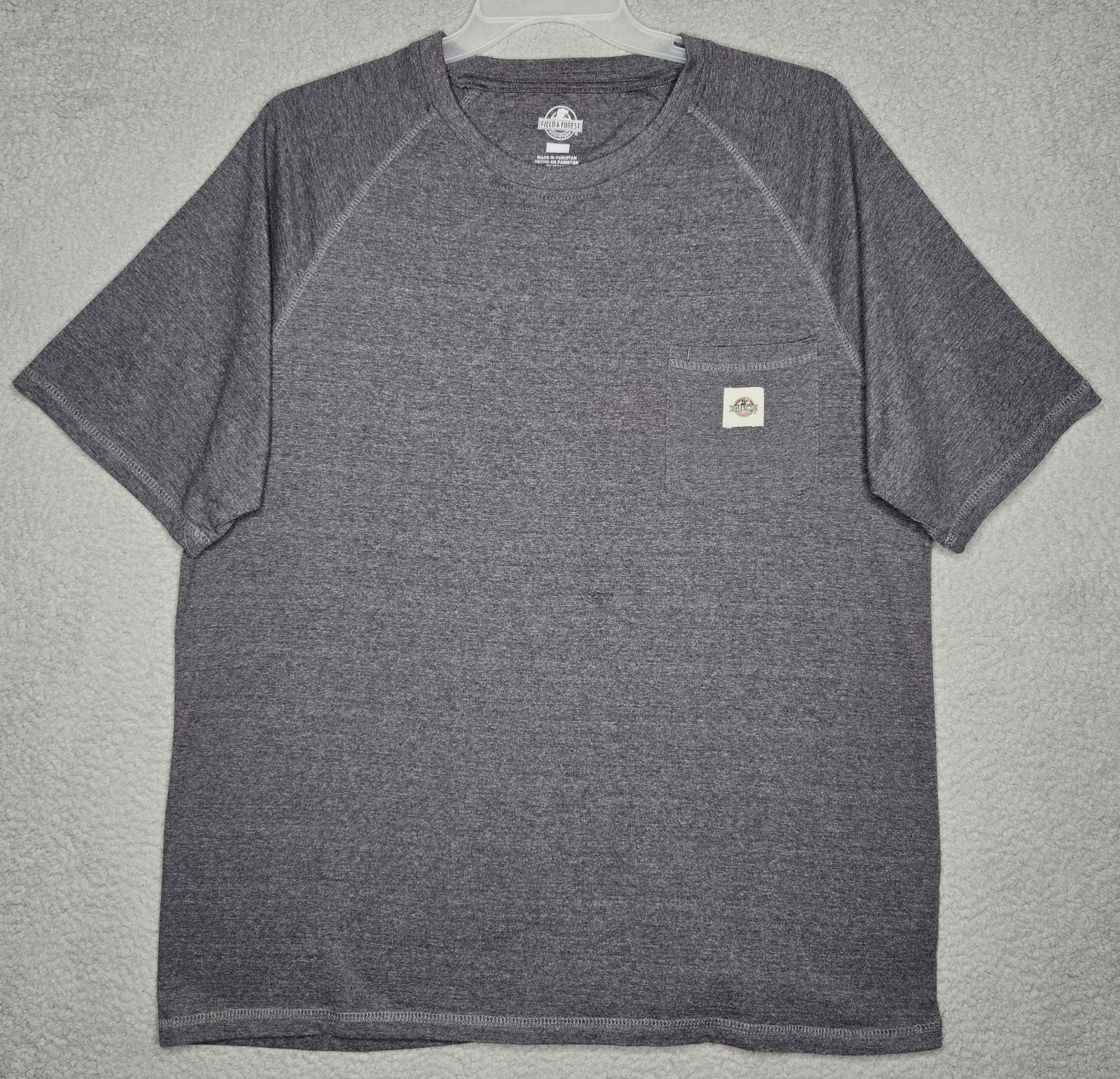 Field & Forest Outfitters T-Shirt with Pocket Men’s 2XL – Crew Neck – Dark Gray