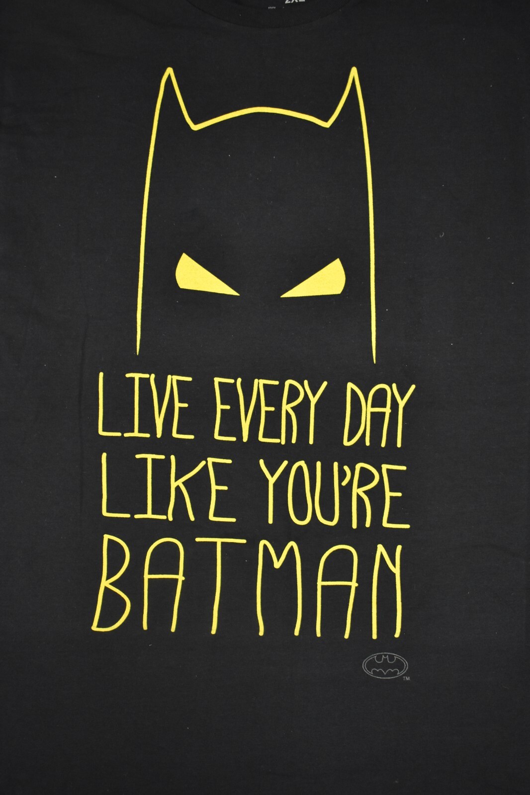 Batman Mens Live Everyday Like You’re Batman Black Shirt New L, 2XL