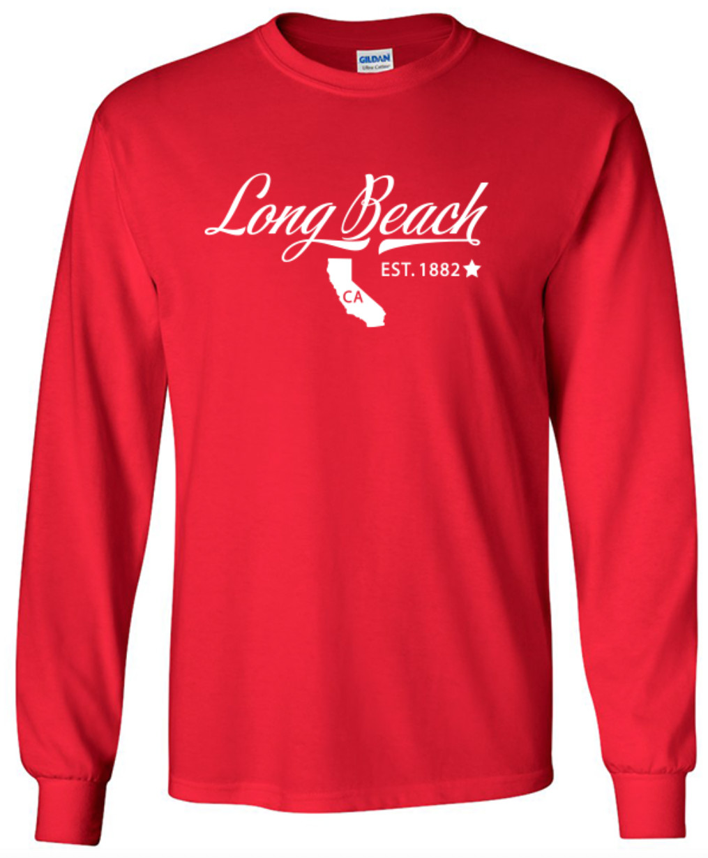 Long Beach California State T-Shirt Long Sleeve Graphic Tee Unisex Apparel