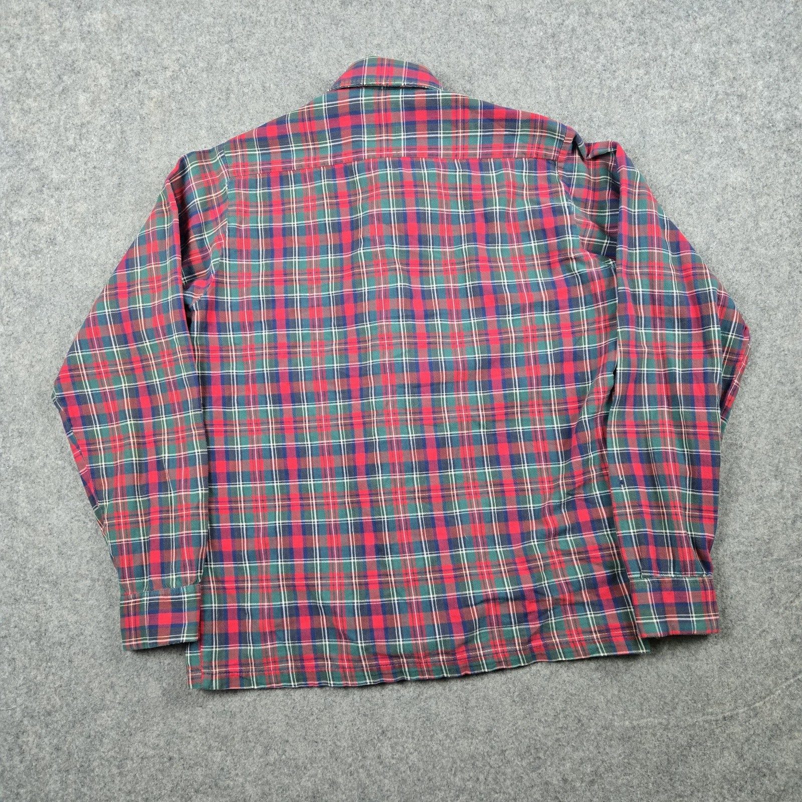 Vintage Selkirk Shirt Mens Small Red 70s 80s Button Up Plaid Woven Flannel USA