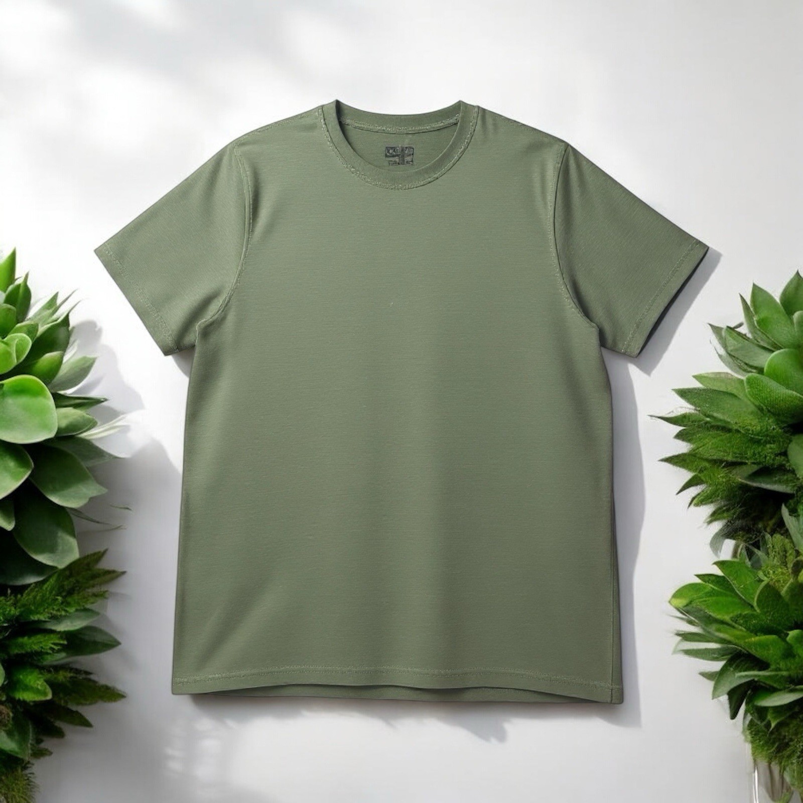 Common People Ottoman Texture Shirt Garment Dye Relaxed Fit Green L Ribbed Sleek