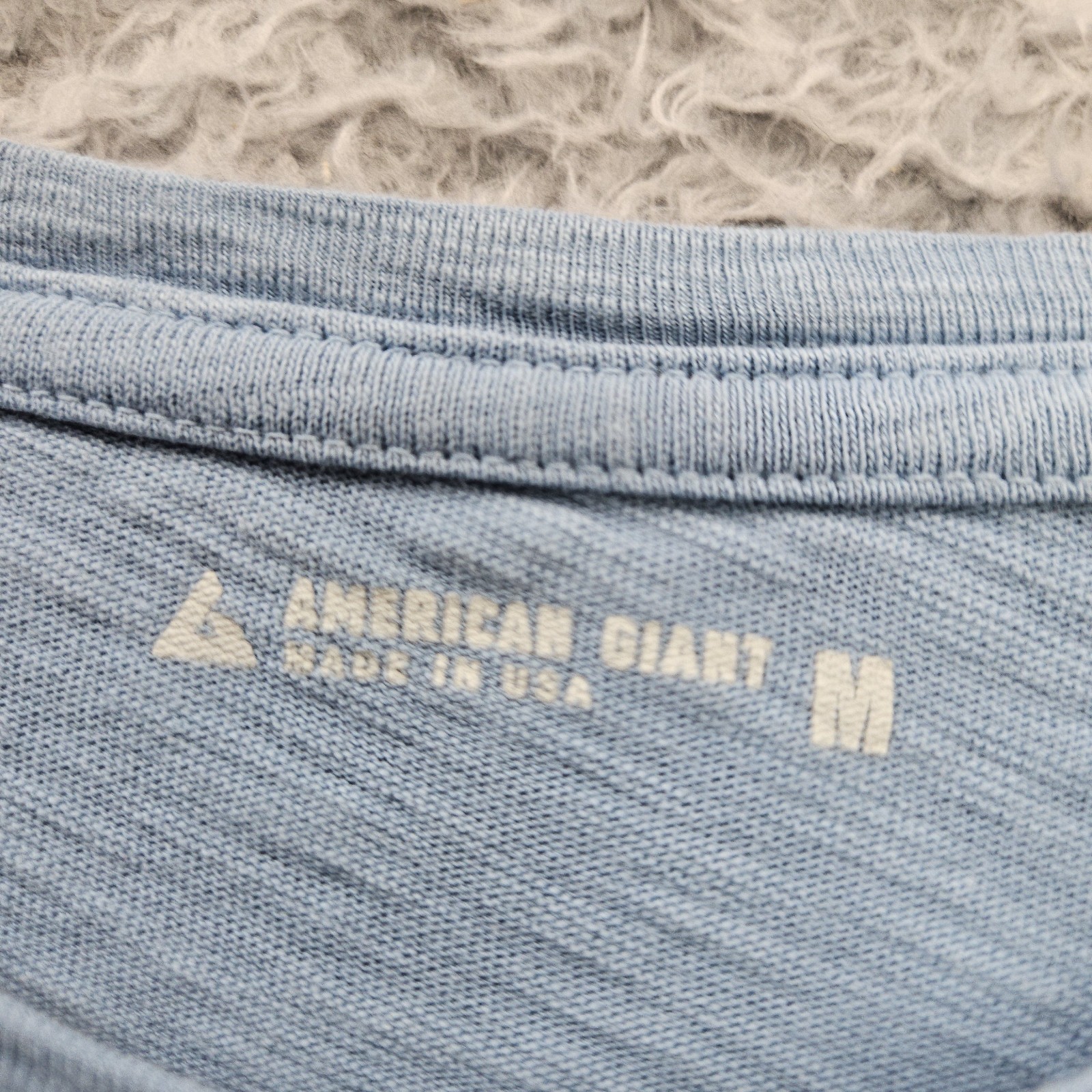 AMERICAN GIANT T Shirt Medium Slub Cotton Made in USA Sky Blue